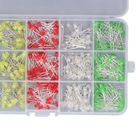 500 Pcs 3mm LED Light Emitting Diode 5 Couleurs Rouge Jaune Bleu Vert Blanc LED Lampe Diode Électroluminescente Ensemble pour DIY LED Projets