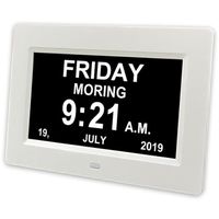 Horloge Calendrier LCD 7" - Alzheimer et Enfants - Blanc