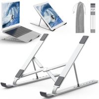 Support Ordinateur Portable Laptop Stand, Cheflaud Support PC Portable Ventilé en Aluminium Réglable