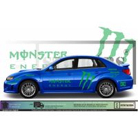 Subaru Impreza WRC rally Monster energy sponsoring - VERT - Kit Complet  - voiture Sticker Autocollant