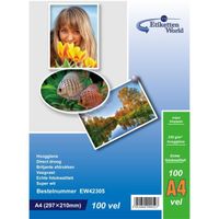 EtikettenWorld - 100 Feuilles Papier Photo A4 Premium Haute Brillance 230g