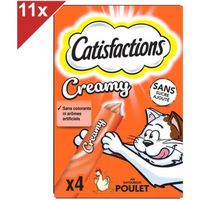 CATISFACTIONS Creamy Friandises  au poulet pour chats 10g (4x11)
