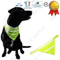 TD® Bandana chien écharpe jaune fluorescent animaux de compagnie sécurité lumineuse vêtement imperméable accessoire solide bavoir