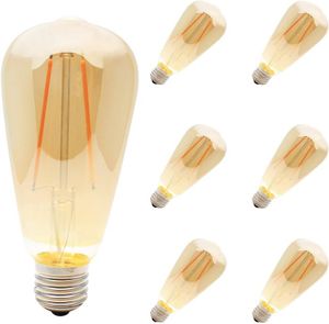 AMPOULE - LED Lot de 6 Ampoules Edison Vintage 2W E27 à filament