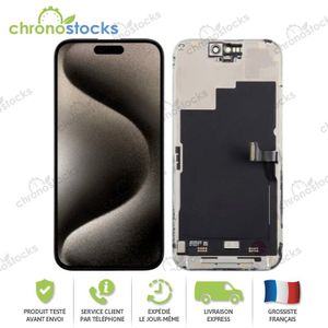 Écran Complet Vitre Tactile Pour IPhone 15 Noir - Module LTPS Avec Vitre, Remplacement Neuf