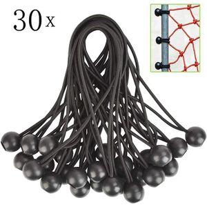 QWORK® 100 pièces tendeur élastiques avec Boules, 15 cm, tendeur en Caoutchouc Blancs, adaptés