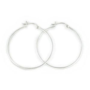 Hautement Polie En Acier Inoxydable Argent Rond Boucles d/'oreilles Créoles Pour Femmes de qualité optimale