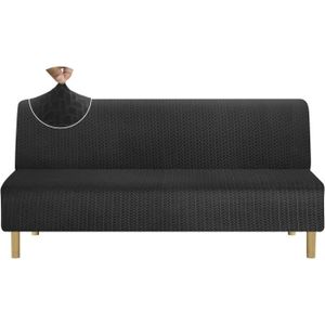 FUTON Housse de canapé jacquard pour futon noir - n14296