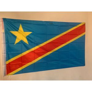 BANDEROLE - BANNIÈRE Drapeau Congo Kinshasa / 145 cm X 90 cm