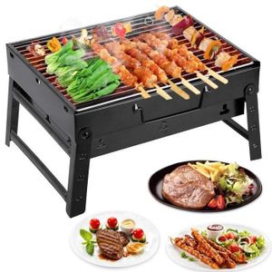 F/ête Vvciic Barbecue Rectangulaire Barbecue Portable en Plein Air Barbecue Au Charbon de Bois Camping Pique-Nique Cuisini/ère Cuisini/ère Barbecue /Étag/ère Barbecue Chariot pour Plage Jardin