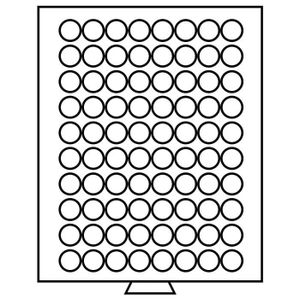 Leuchtturm Médaillier 24 compartiments circulaires pour 35 mm Ø teinte fumée