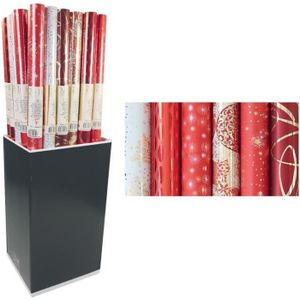 Noël Papier Cadeau Rouleau 10 étiquettes Effet Métallique Noël Wrap 2 x 4 m Rouleaux