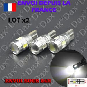 AMPOULE TABLEAU BORD 2 Ampoules Dax® LED SMD ULTRA PUISSANT Blanche 12V