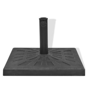 DALLE - PIED DE PARASOL Socle de parasol carré en résine noir 12 kg - DIOC