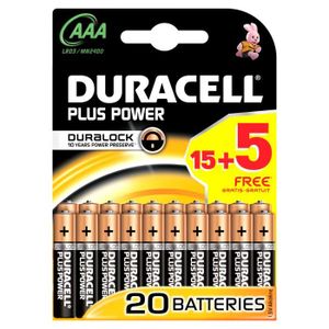 PILES Duracell Plus Power, Alcaline, Cylindrique, 1,5 V,