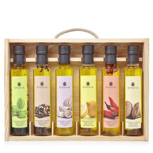 COFFRET CADEAU EPICERIE - EPICERIE Huile d'Olive Vierge Extra '6 Condiments' - La Chinata (6 x 250 ml)