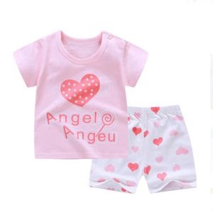 Ensemble de vêtements Vêtements bébé fille Vêtements d'été pour filles Ensemble T-shirts à manches courtes Shorts Tops en coton mignons