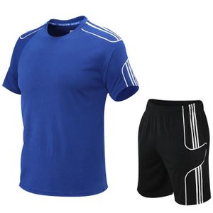 ENSEMBLE DE SPORT Ensemble T-Shirt et Short Homme pour Running - Séchage Rapide et Respirant - Couleur Bleu
