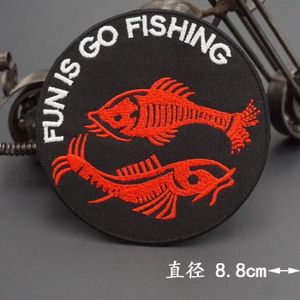 INSIGNE AD 108 Iron on -GO FISHING – patchs brodés sur le 