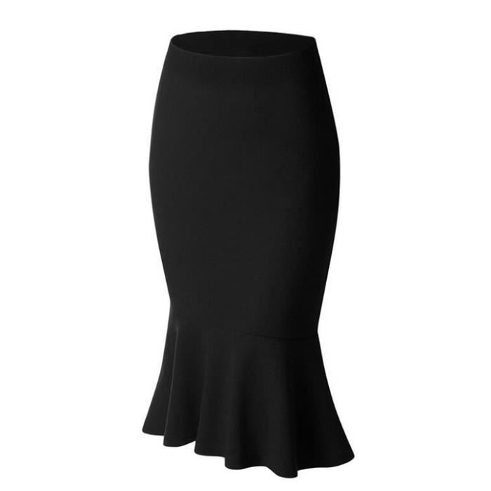 Skirt Femme Jupe Queue De Poisson Couleur Unie Paquet Jupe De La Hanche  Sexy Sauvage Mode Noir - Cdiscount Prêt-à-Porter