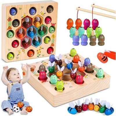 JEU DE SOCIETE Jeu magnétique d'abeilles pour |Jouet éducatif interactif pour le temps à la JEU DE SOCIETE Jeu magnétique d'abeilles pour |Jouet éducatif interactif pour le temps à la