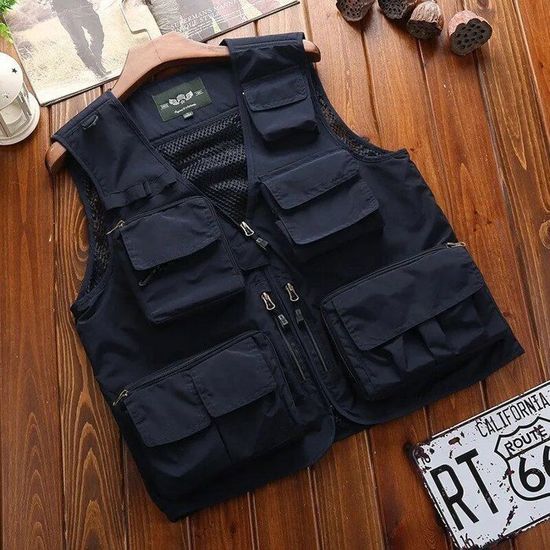 Gilet utilitaire vintage multi poche, gilet kaki Gorpcore, gilet de