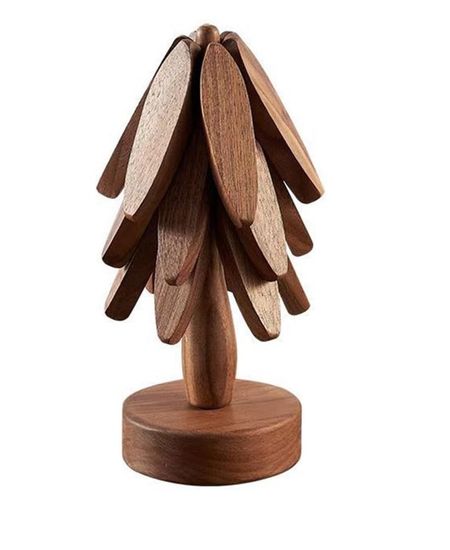 Dessous de Plat en Bois en Forme d'Arbre pour Plats Chauds, Théière, Bouilloire - Cadeau d'Halloween, de Noël