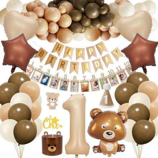 1 an Anniversaire Décorations Garçon, Décoration anniversaire 1 an Garçon,  Joyeux Anniversaire Guirlande Ballons Bannière, A300 - Cdiscount Maison