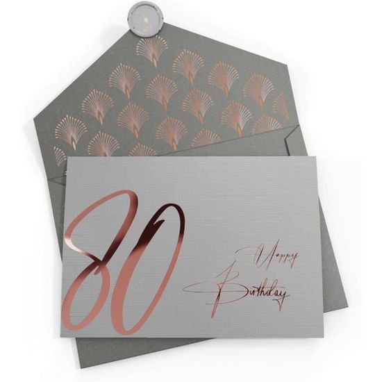 NobleWorks C10116MBG Carte De Vœux D'anniversaire 80 Ans Avec