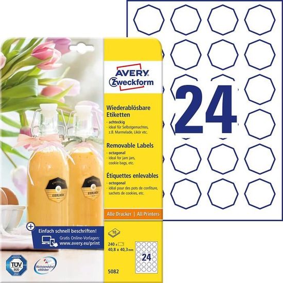 Avery Zweckform Étiquettes Météo 99,1 X 42,3 Mm – 240 Résistantes Extérieur