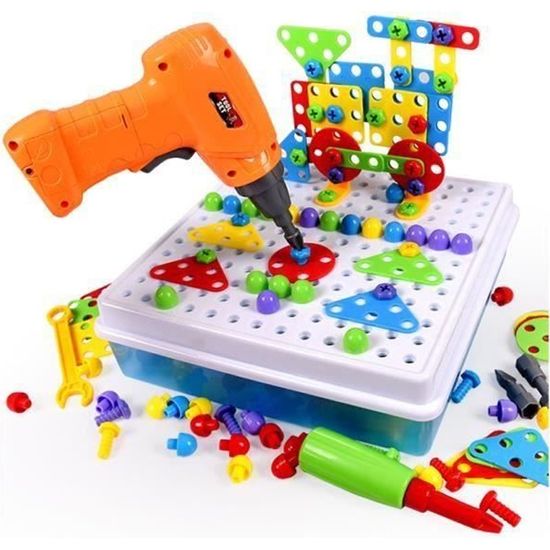 Jouet Enfant 3 Ans Mosaique Enfant Bricolage Puzzle 3D Jeux de Construction Educatif 4 5 Ans Visseuse Enfant avec Perceuse - Jeux - Jouets Jouet Enfant 3 Ans Mosaique Enfant Bricolage Puzzle 3D Jeux de Construction Educatif 4 5 Ans Visseuse Enfant avec Perceuse - Jeux - Jouets