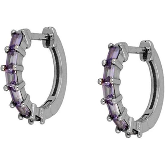 ChainsHouse Boucles D'Oreilles Petit Créole Homme Femme Argent Noir - Anneau Chaîne Cubaine Acier Inoxydable