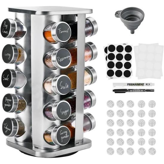 Lot De 20 Pots à épices Lennox Carousel 50 Ml – Tourniquet De Rangement Cuisine