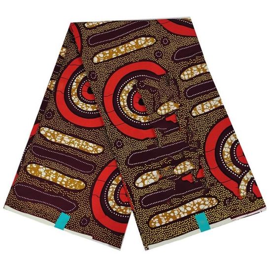 Tissu Wax Africain 100% Coton Imprimé - Haute Qualité, Vendu Au Mètre, Multicolore