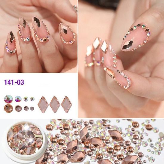 TIESOME – Lot De 3000 Strass à Dos Plat En Résine (4 Mm) – Pour Nail Art, Vêtements, Déco DIY – Rose Brillant - 8