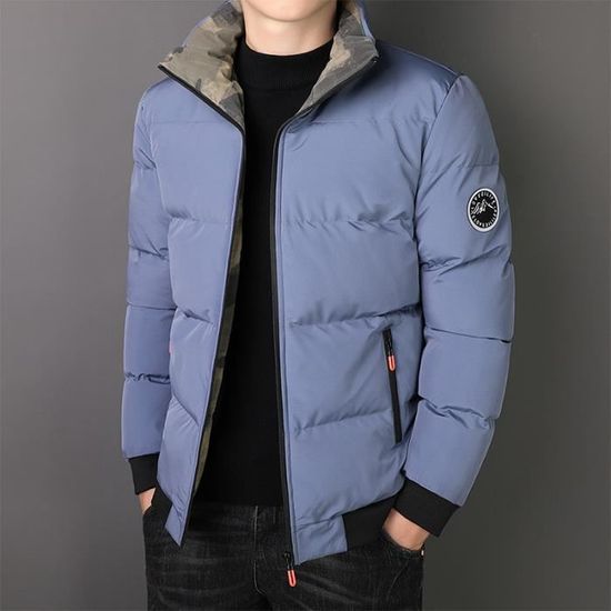 Doudoune Homme Col montant avec Capuche amovible Manches longues