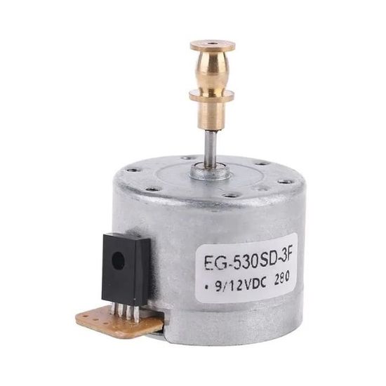 Moteur DC EG-530-SD-3F Pour Phonographe - 3 Vitesses (33/45/78 RPM) - 9/12VDC - Remplacement Tourne-disque - 4