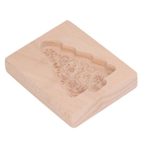 Moule à Biscuits En Bois Sculpté 3D - Formes écureuil, Lapin, Rose, Sapin, Citrouille…