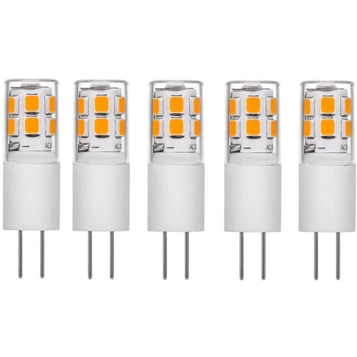 Ampoule LED G4 2W, 12V ACDC Ampoules, Blanc Chaud 3000K, Équivalent à