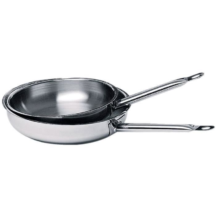 Poêle à frire inox Baumalu - Ø 24 cm - Gris - Tous feux dont induction