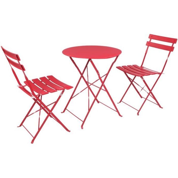 Set bistrot 2 personnes - Table W60 x H70 cm + 2 chaises