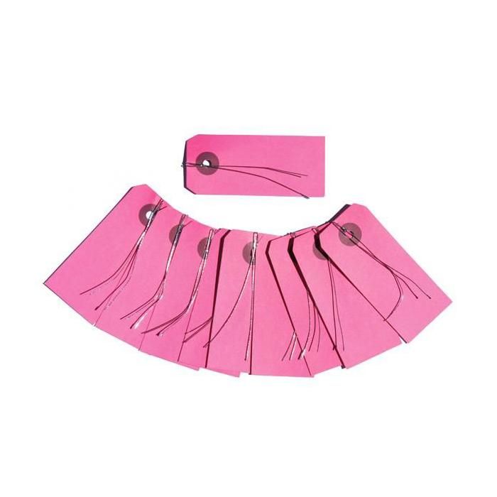 Etiquettes rose avec fil métallique x 10