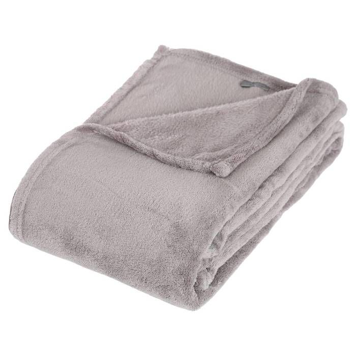 Plaid polaire microfibre gris