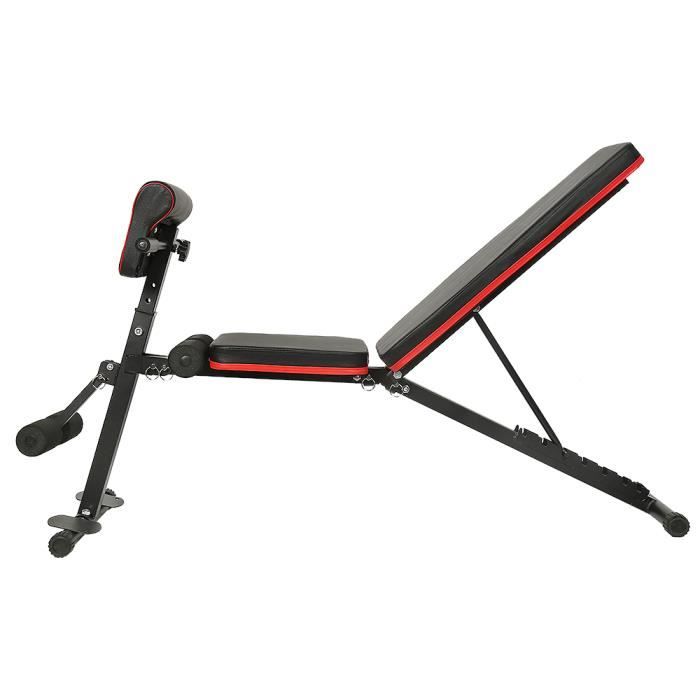 réglable multifonctionnel banc d'haltères en décubitus dorsal 42*130*50-102cm-noir