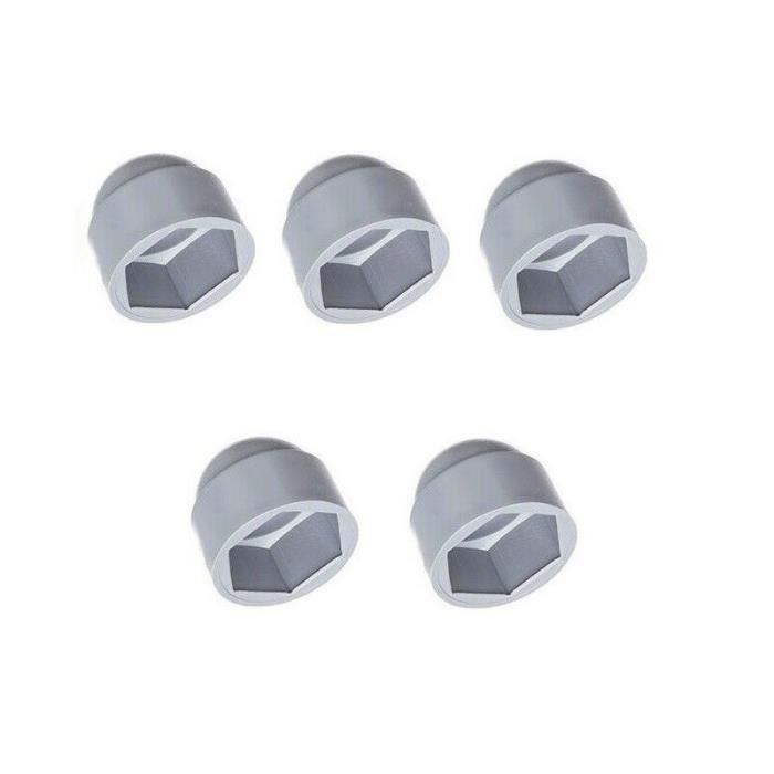 5X CACHE ECROU GRIS DIAMETRE M6 CLEF HEXAGONALE 10MM CAPUCHON BOUCHON PLASTIQUE VIS AUTO 6MM