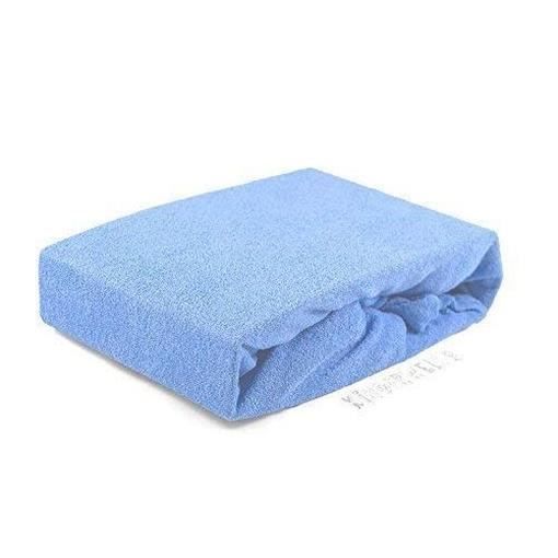 Douillet Premium Drap Housse Éponge 60 X 120 CM Respirant, Pour Bébé- Et Kindermatratzen (Bleu Clair)