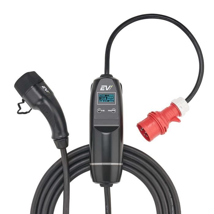 Station de Charge Portable pour Voiture Électrique 16A/11kW triphasé, type 2, EV1 PORTY 11