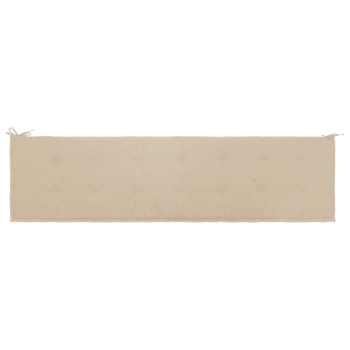 Coussin de banc de jardin Beige 200 x 50 x 3 cm