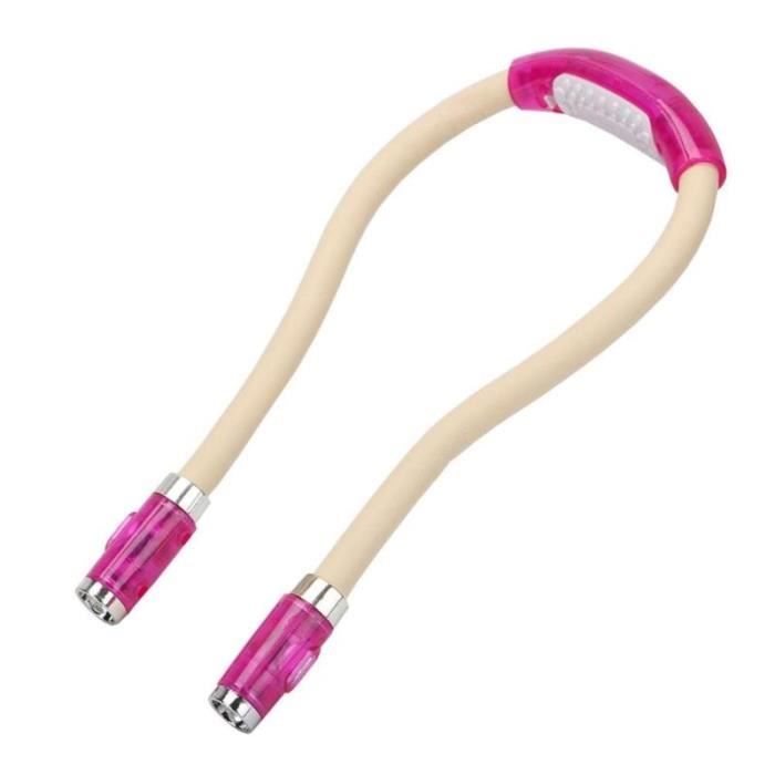 Rose -LED Cou Veilleuse Tricotage Flexible Crochet Livre Lumière Mains Libres Lecture Lampe Éclairage Intérieur À Piles 4 Couleurs