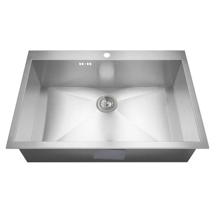 Fait à la main. Grand évier XL en inox encastrable (DS027)